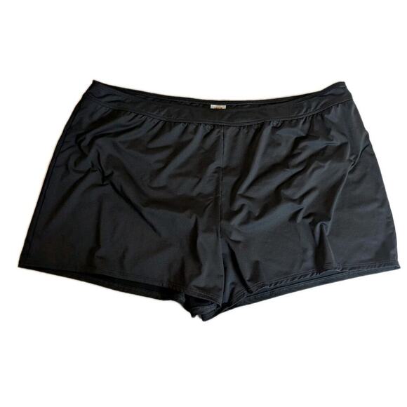 LAND'S END Black Swimwear Bottoms Lined Board Shorts Size 26W - Picture 1 of 8